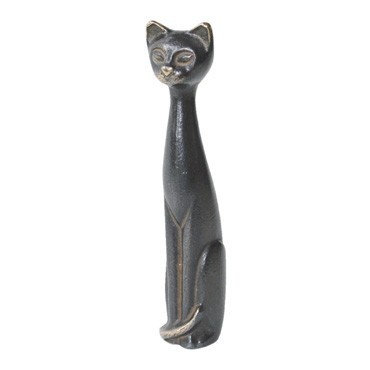 Katze, sitzend 18 cm Bronzefigur