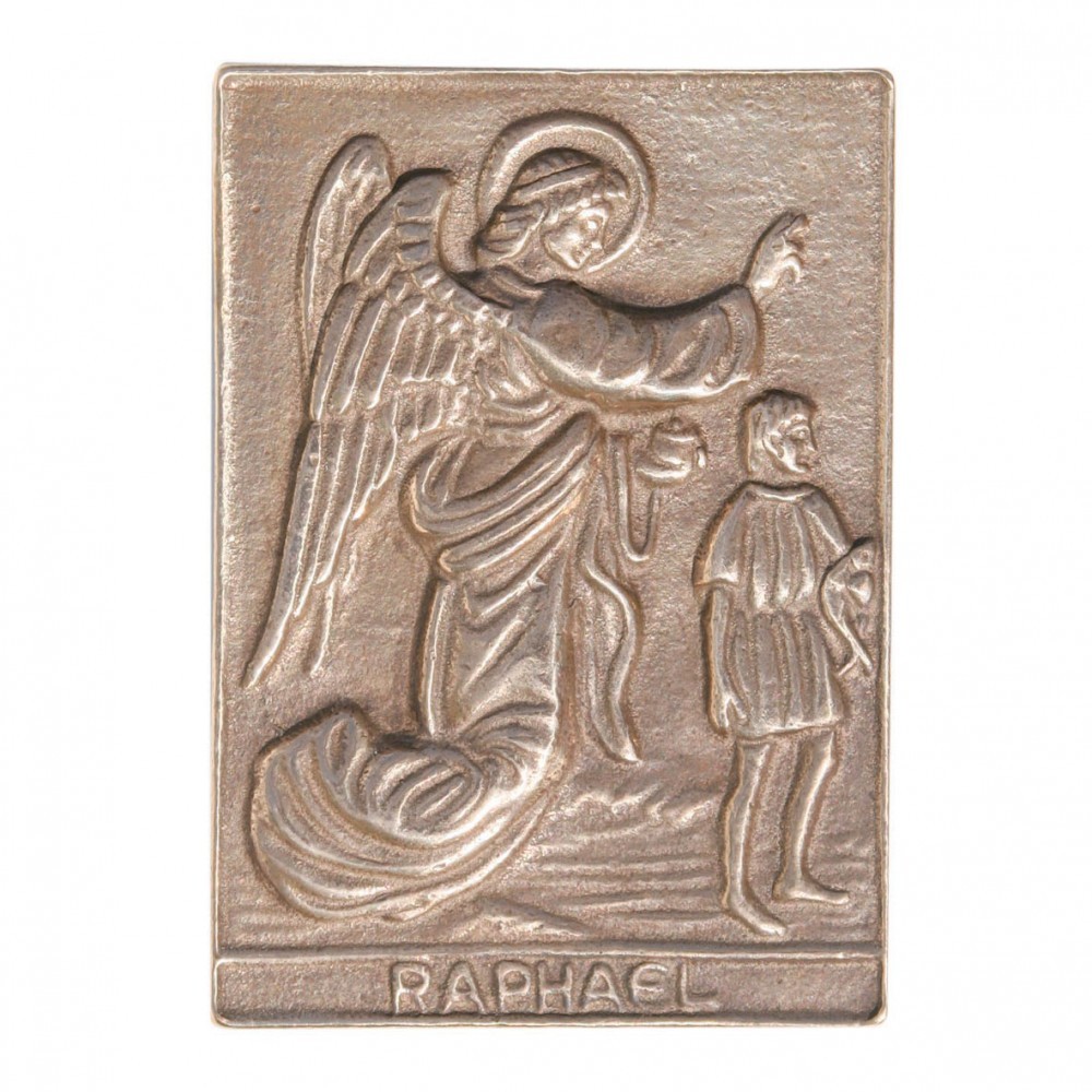 Namenstag Raphael 8 x 6 cm Bronzeplakette