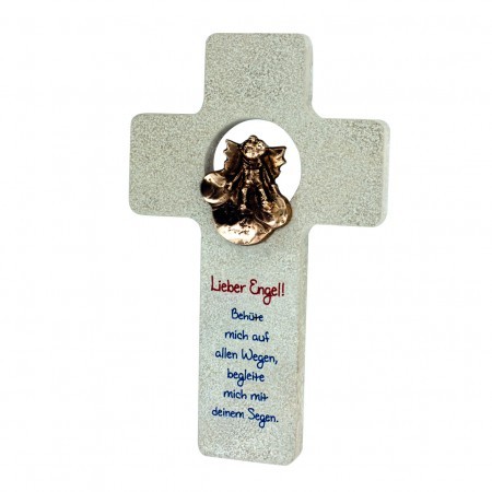 Wandkreuz Engel auf Wolke, Schutzengelgebet