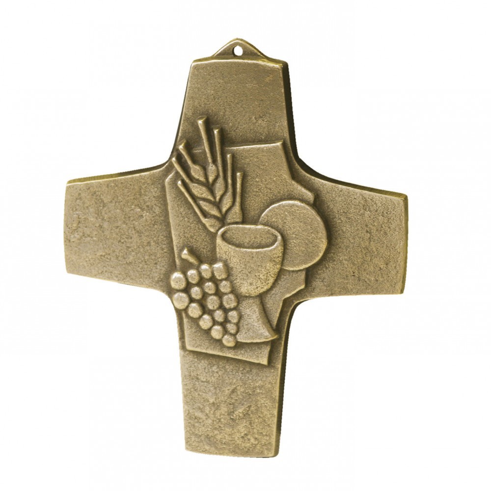 Erstkommunion Brot und Wein 10 cm Wandkreuz