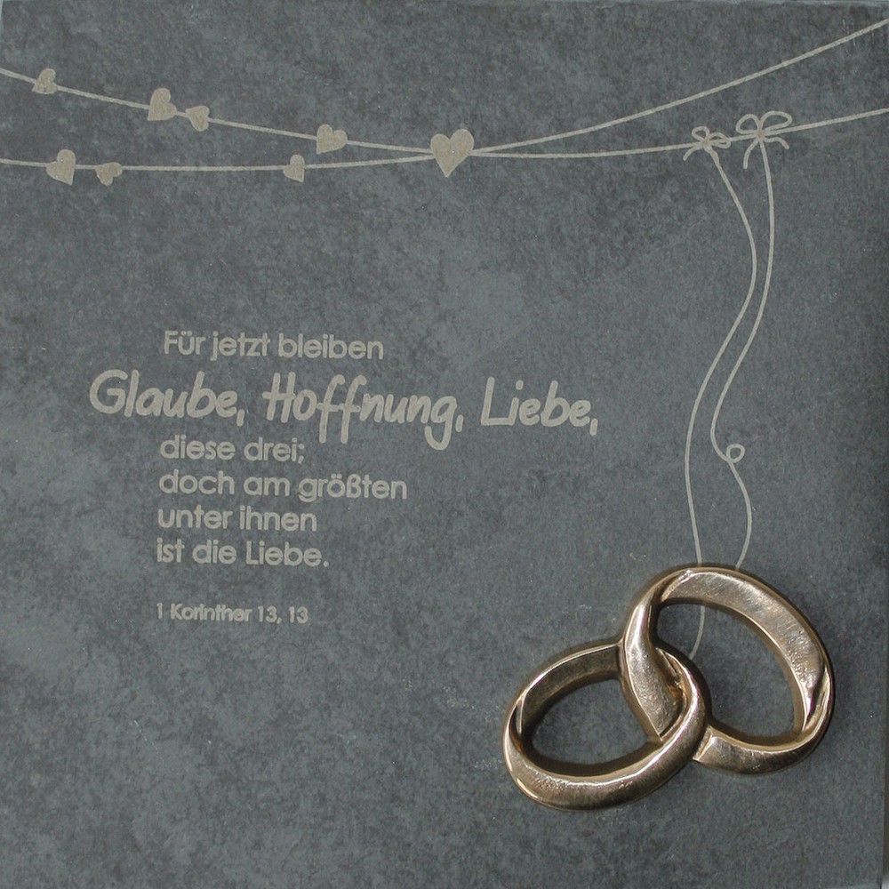 Wandrelief Glaube, Liebe, Hoffnung 1. Korinther 14,5 cm