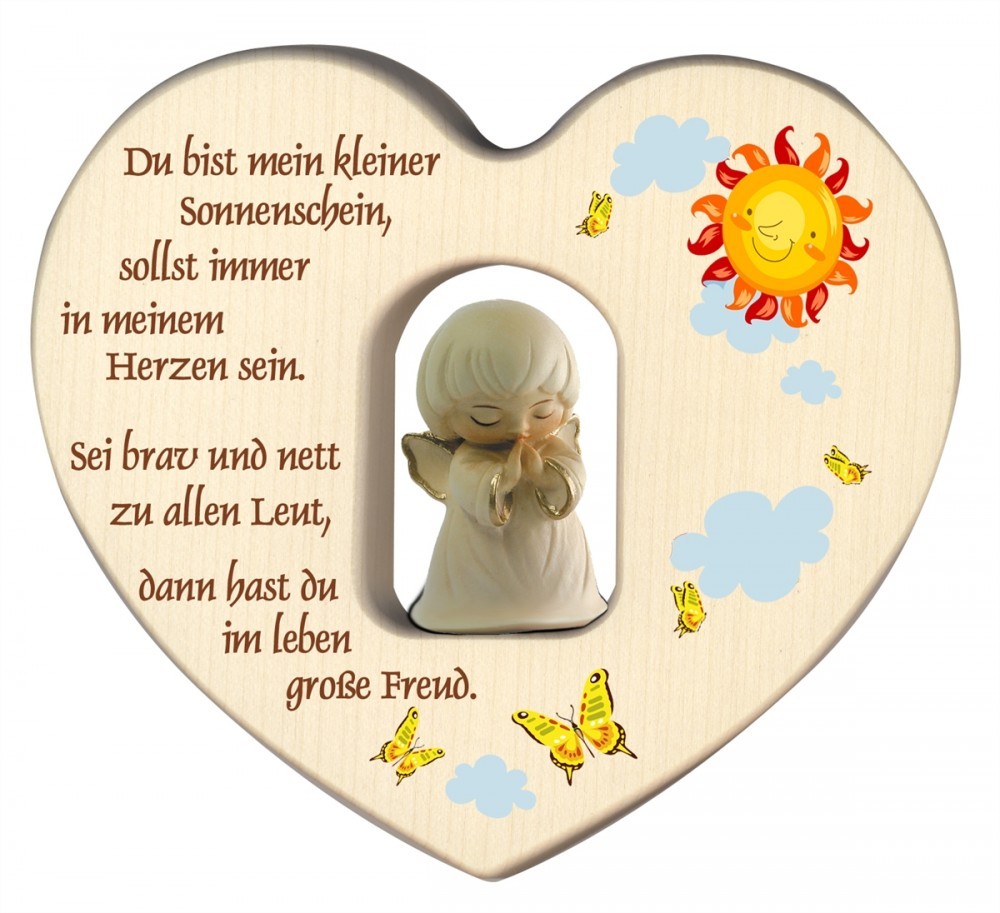 Herz mit Schutzengel Kindergebet 12 cm